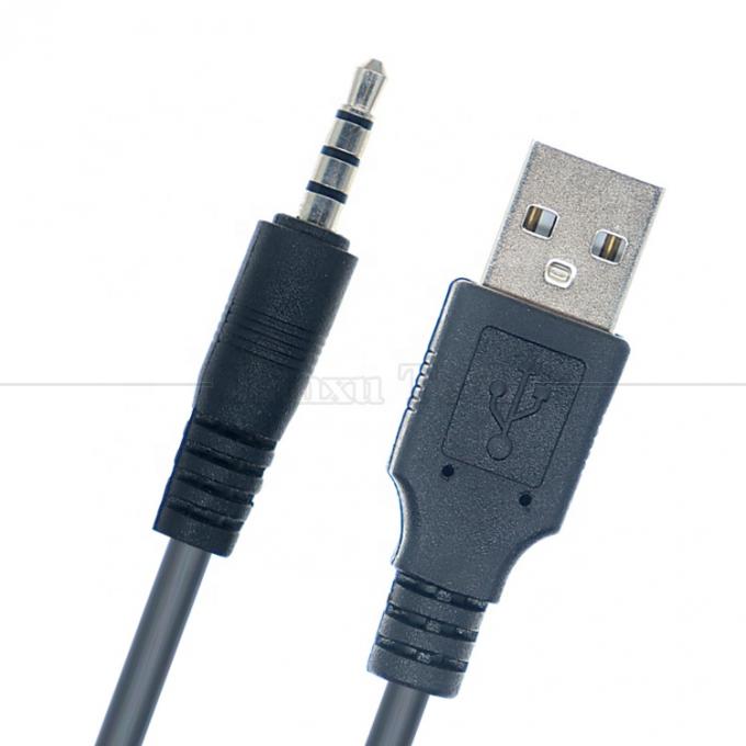 1M USB à 3,5mm 4 pôles câble d'extension de prise audio DC pour haut-parleur de voiture 2