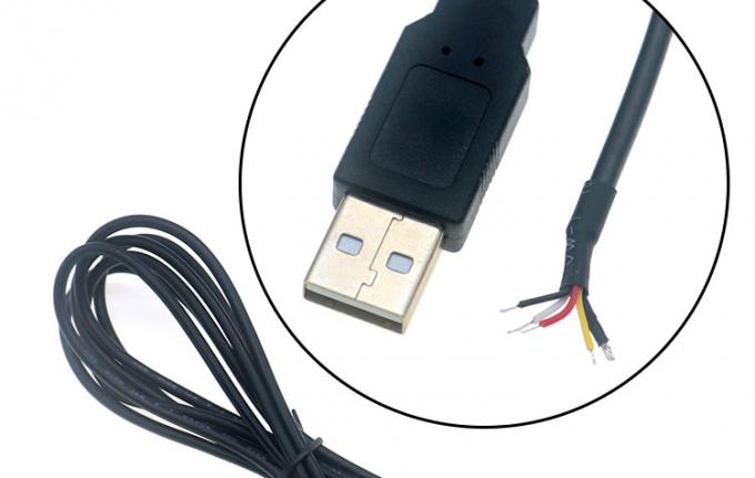 Écran USB A mâle à 4 fils nus câble à queue de cochon 6