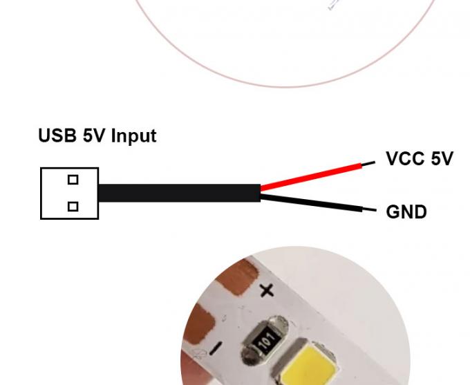 USB 2.0 de haute qualité 5V un mâle à ouvrir dépouillé des fils nus 2 broches Fin câble de queue de poule pour lampe à bande de lumière LED 4