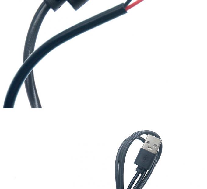 USB 2.0 de haute qualité 5V un mâle à ouvrir dépouillé des fils nus 2 broches Fin câble de queue de poule pour lampe à bande de lumière LED 6