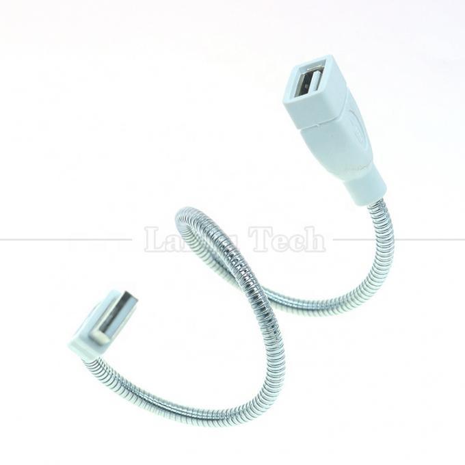 tuyau en métal inoxydable flexible mâle à femelle câble d'adaptateur de recharge USB pour ventilateur à LED 3