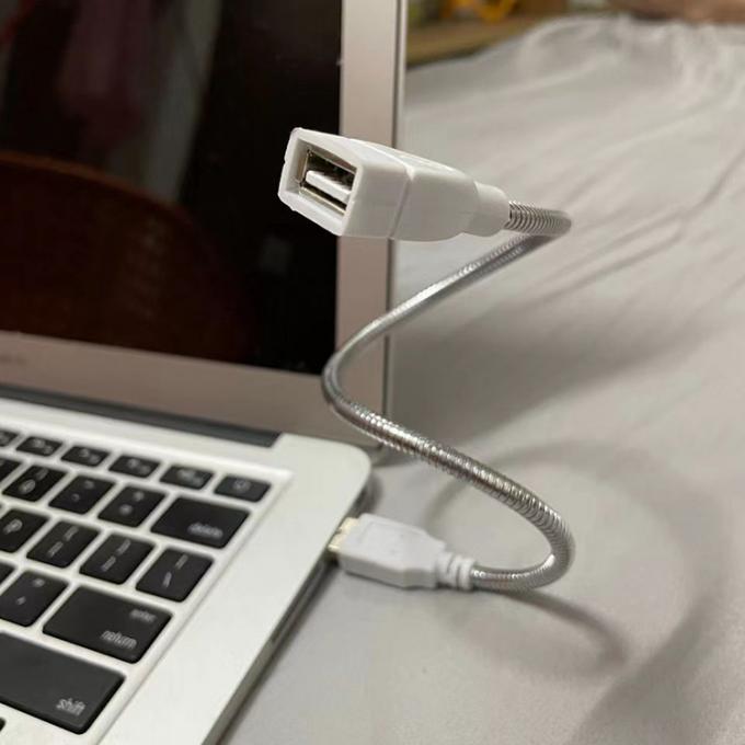tuyau en métal inoxydable flexible mâle à femelle câble d'adaptateur de recharge USB pour ventilateur à LED 6