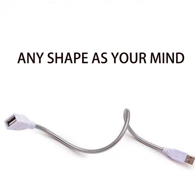 tuyau en métal inoxydable flexible mâle à femelle câble d'adaptateur de recharge USB pour ventilateur à LED 5