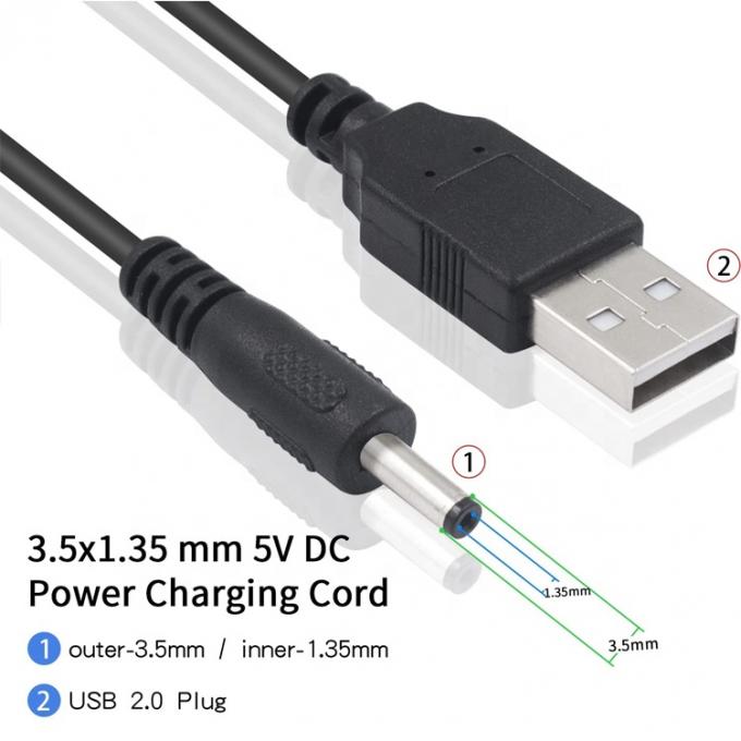 1 mètre USB mâle à courant continu Jack à baril 3,5 mm 1,35 mm câble de charge pour haut-parleur de routeur 4