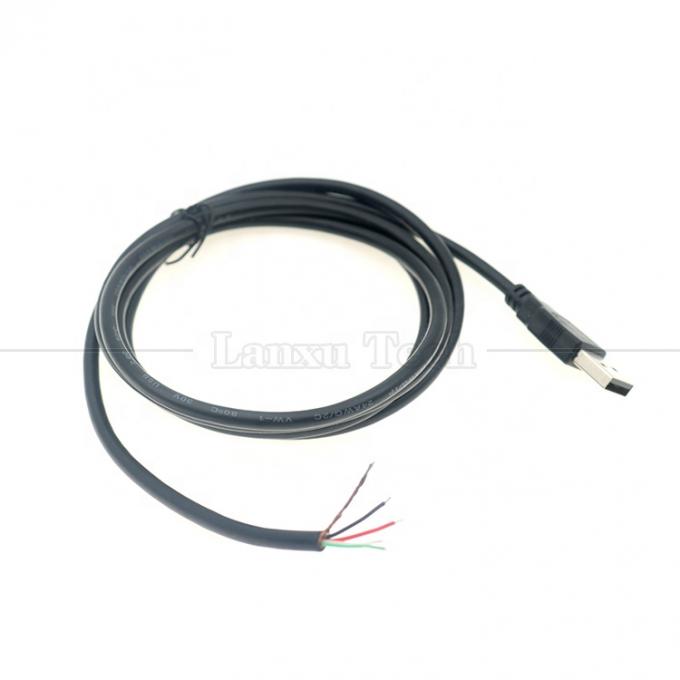 Écran personnalisé USB 2.0 Un mâle à déchiré câbles à extrémité ouverte câble pigtail 6