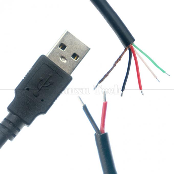 Fabrication personnalisée USB A mâle à dépouillé fil nu Cable à queue de porc à bout ouvert 2