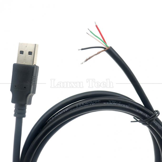 Fabrication personnalisée USB A mâle à dépouillé fil nu Cable à queue de porc à bout ouvert 5