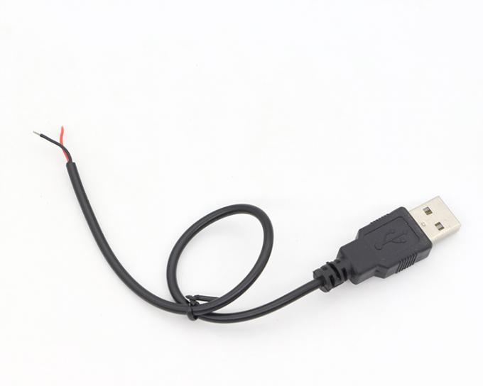 CUSTOM USB 2.0 Un mâle à ouvrir dépouillé en conserve nu 2 fil de fin de queue de cochon câble d'alimentation 6