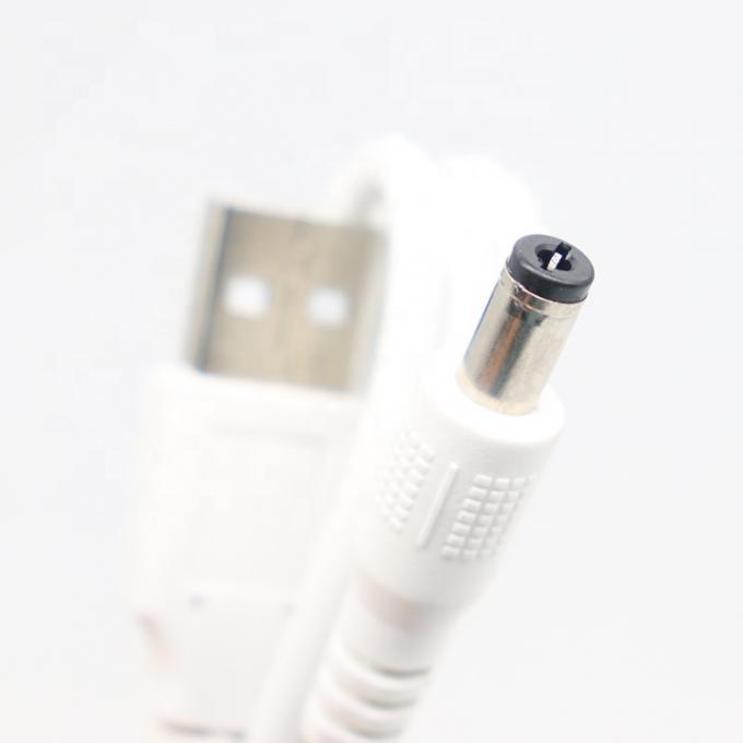 Blanc 1M 5V USB 2.0 un mâle à la prise de courant continu 5.5X2.1mm câble de chargeur 4