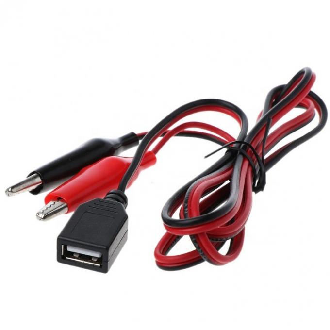 Crocodiles pinces Alligator clip à l'USB Un câble d'adaptateur de fil de test féminin 3