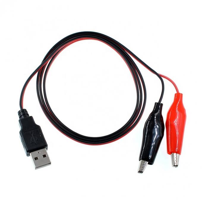 Crocodile Clamps Alligator Clip à USB Un câble d'adaptateur de fil d'essai mâle pour le circuit d'essai 0