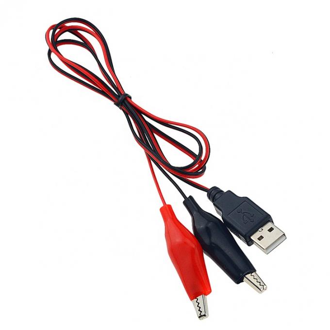 Crocodile Clamps Alligator Clip à USB Un câble d'adaptateur de fil d'essai mâle pour le circuit d'essai 4