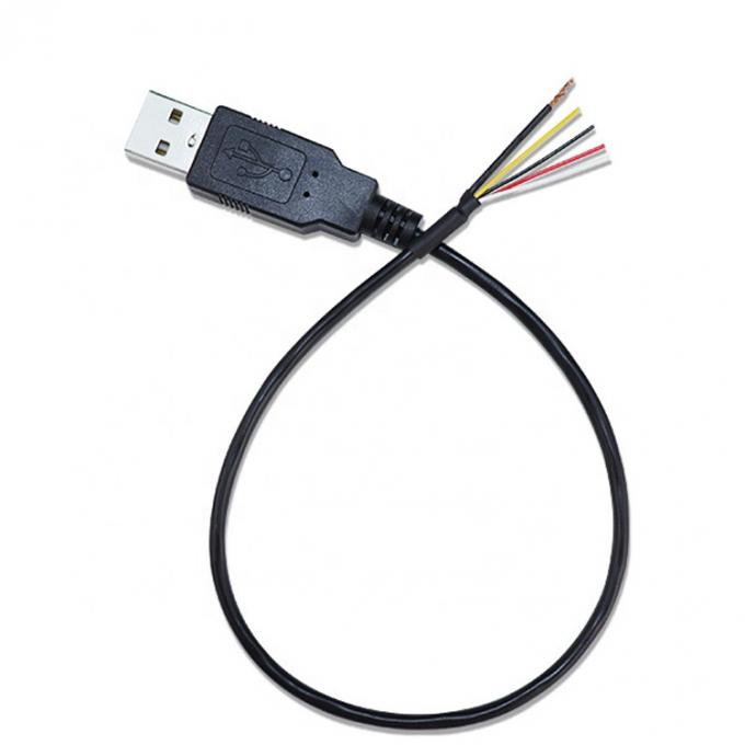 CUSTOM Shield USB 2.0 Un mâle à l'extérieur en conserve 4 fils bout ouvert queue de porc bout nu câble 3