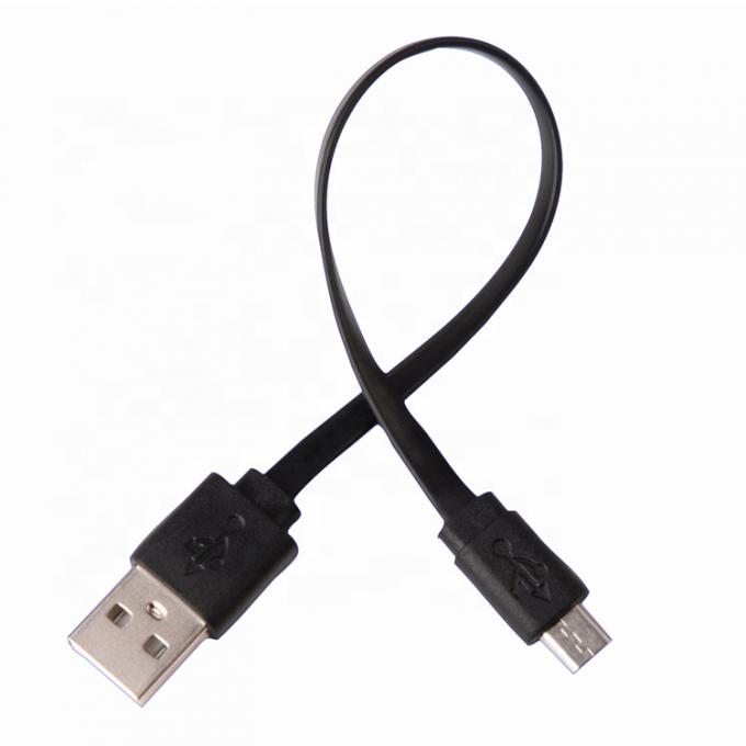 Cable micro USB court noir blanc plat pour haut-parleur Power Bank 1