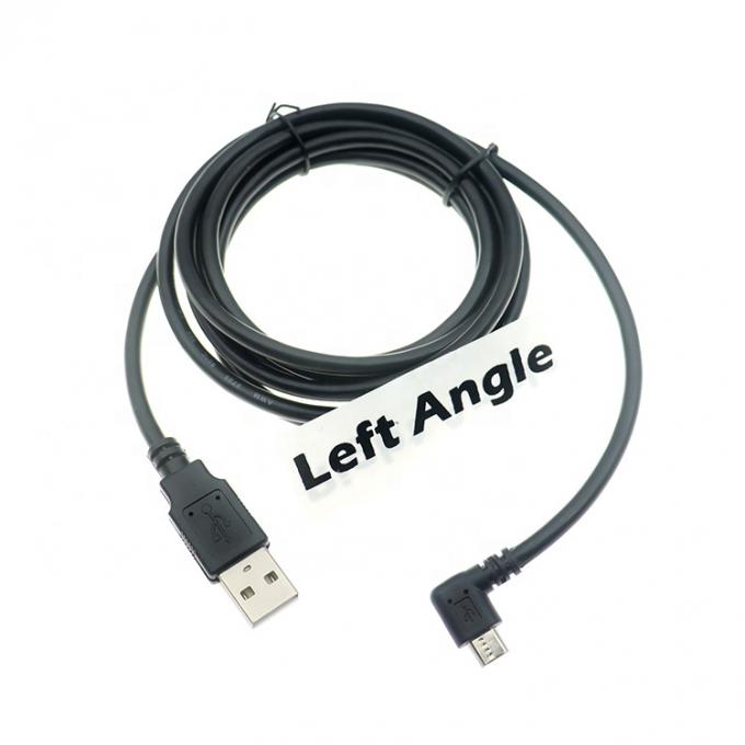 Personnalisé 1m 2m 3m 5m 90 degrés angle gauche Micro B 5p à USB A câble mâle 0