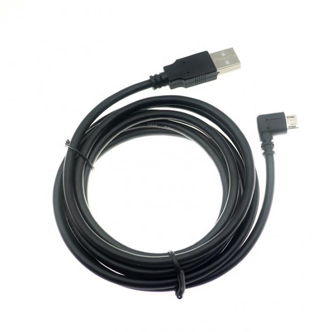 Personnalisé 1m 2m 3m 5m 90 degrés angle gauche Micro B 5p à USB A câble mâle 3