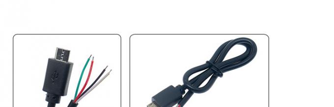 OEM personnalisé Micro B V8 5 broches USB mâle à ouvrir Pigtail câbles nus 0