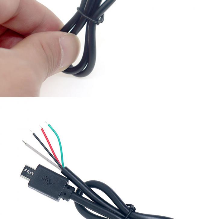 OEM personnalisé Micro B V8 5 broches USB mâle à ouvrir Pigtail câbles nus 2