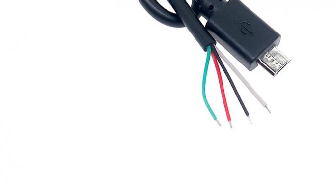 OEM personnalisé Micro B V8 5 broches USB mâle à ouvrir Pigtail câbles nus 4