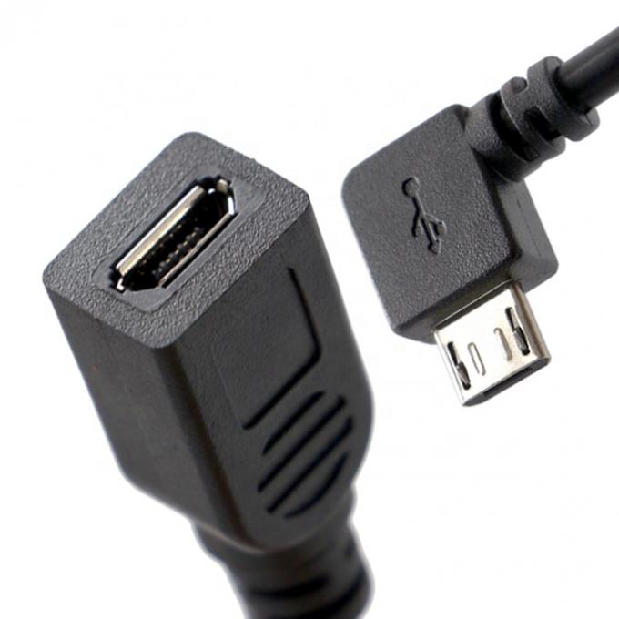 90 degrés gauche droite vers le haut vers le bas angle mâle à femelle Micro B câble d'extension USB 2.0 2