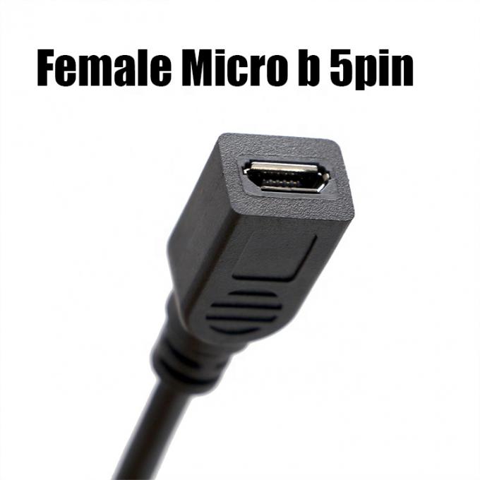 90 degrés gauche droite vers le haut vers le bas angle mâle à femelle Micro B câble d'extension USB 2.0 3