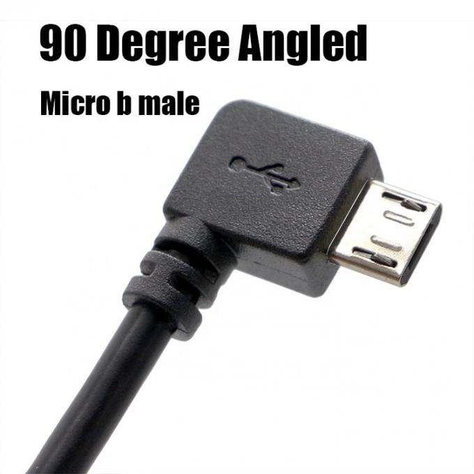 90 degrés gauche droite vers le haut vers le bas angle mâle à femelle Micro B câble d'extension USB 2.0 4