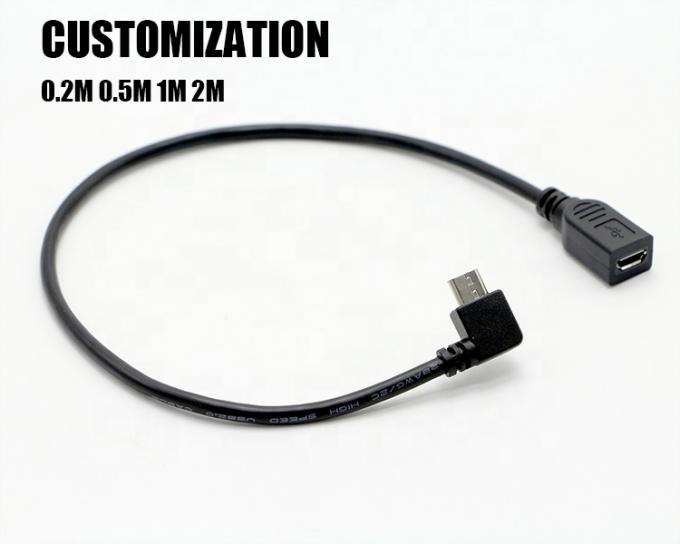 90 degrés gauche droite vers le haut vers le bas angle mâle à femelle Micro B câble d'extension USB 2.0 1