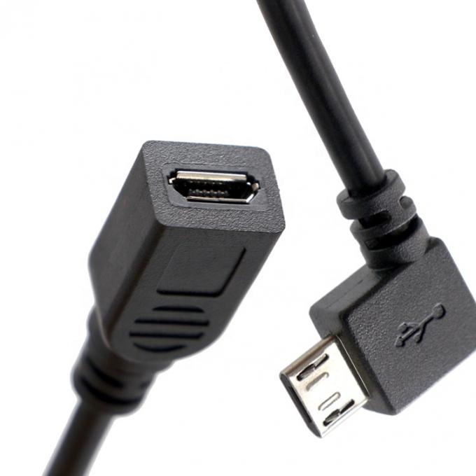 90 degrés gauche droite vers le haut vers le bas angle mâle à femelle Micro B câble d'extension USB 2.0 5