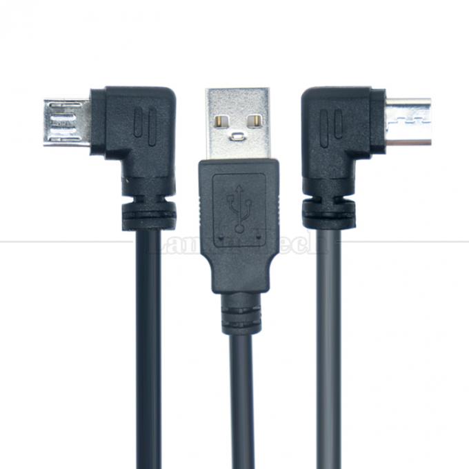 Personnalisation 1m 2m 3m 90 degrés angle droit Micro B V8 connecteur à câble de chargeur de données d'extension USB 0