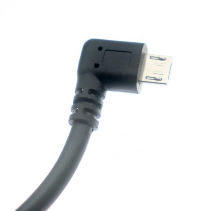 Personnalisé 1m 2m 3m 5m 90 degrés angle gauche Micro B 5p à USB A câble mâle 2