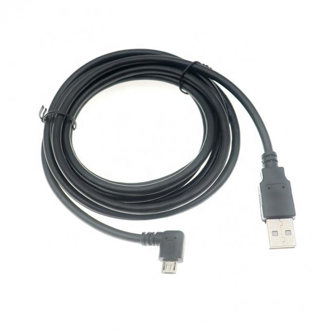 Personnalisé 1m 2m 3m 5m 90 degrés angle gauche Micro B 5p à USB A câble mâle 4