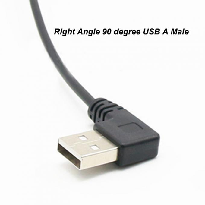 CUSTOM 1M 90 degrés angle droit USB A mâle à micro b mâle câble USB enroulé en ressort 3