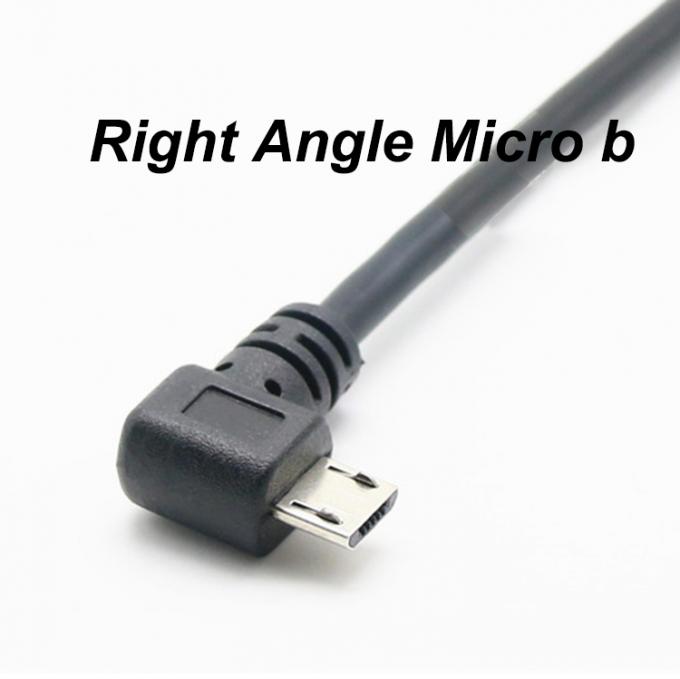 CUSTOM 1M 90 degrés angle droit USB A mâle à micro b mâle câble USB enroulé en ressort 2