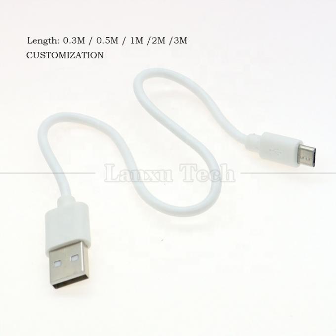 Pas cher court 30cm 50cm 1m blanc noir charge rapide 1A V8 Micro B à USB Un câble de charge mâle pour haut-parleur écouteur Power Bank 6