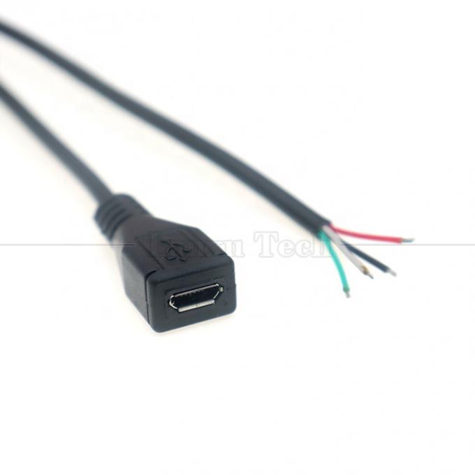 Chargement de données OEM Micro b 5 PIN USB mâle femelle à ouvrir 2 4 cœurs fils nus câble pigtail 2