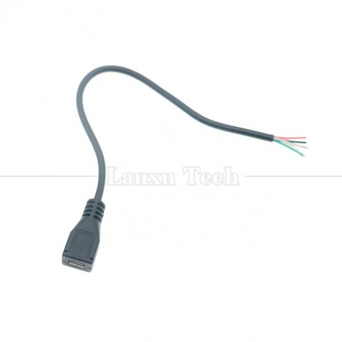 Chargement de données OEM Micro b 5 PIN USB mâle femelle à ouvrir 2 4 cœurs fils nus câble pigtail 4