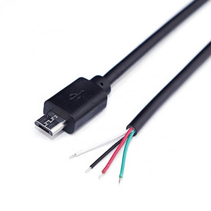 Chargement de données OEM 2 4 cœurs Micro USB mâle femelle pour ouvrir des fils nus câble pigtail 4