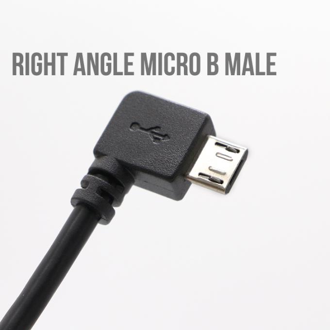 CUSTOM 90 degrés angle droit mâle à femelle câble micro USB 2