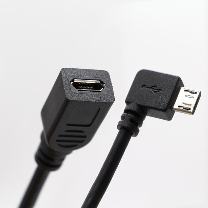 CUSTOM 90 degrés angle droit mâle à femelle câble micro USB 1