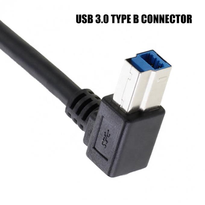 Cable d'imprimante à haute vitesse 5 Gbps 90 degrés à angle droit USB 3.0 A mâle à USB B 3