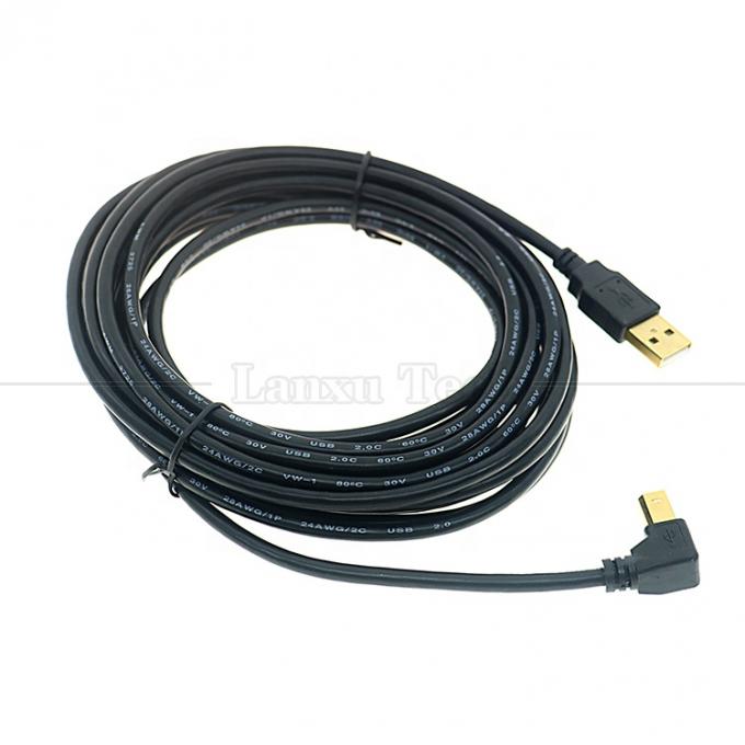 À droite, à gauche, vers le haut, vers le bas, angle de 90 degrés, angle USB A à USB B, câble pour le scanner d'imprimante 0