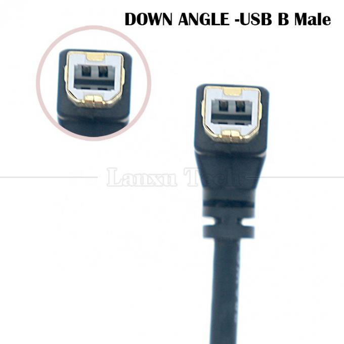À droite, à gauche, vers le haut, vers le bas, angle de 90 degrés, angle USB A à USB B, câble pour le scanner d'imprimante 1