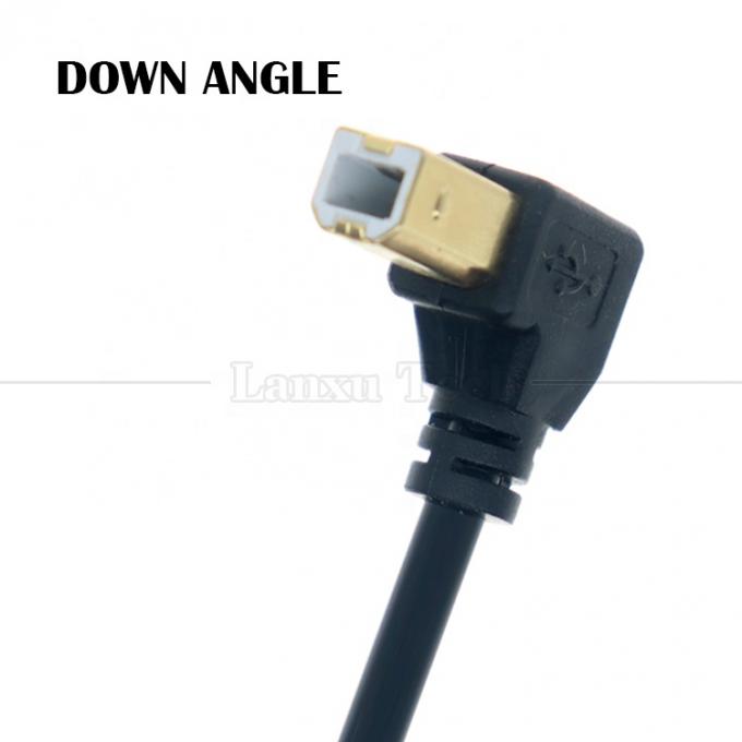 À droite, à gauche, vers le haut, vers le bas, angle de 90 degrés, angle USB A à USB B, câble pour le scanner d'imprimante 3
