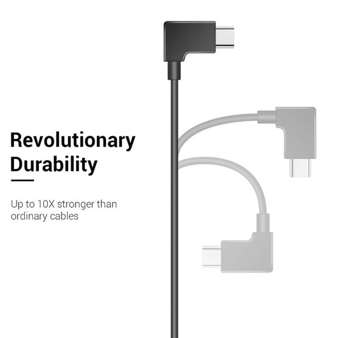 90 degrés d'angle Micro B à type C câble USB pour UAV 2