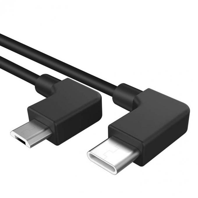 90 degrés d'angle Micro B à type C câble USB pour UAV 3