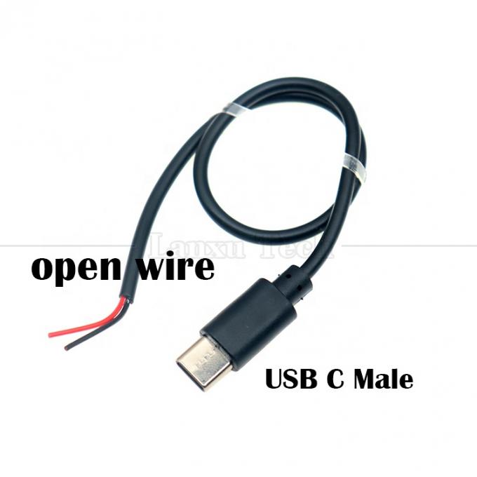 Chargement de données personnalisé 2 4 cœurs USB type C mâle femelle à dépouillé câble à queue de cochon 1
