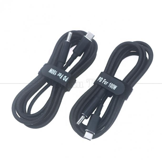 Cable de charge en nylon tressé 100W 20V 5A PD de type C à DC 4.5x3.0 7.4x0.6 Adaptateur pour ordinateur portable HP Dell Lenovo Asus Acer Samsung 0