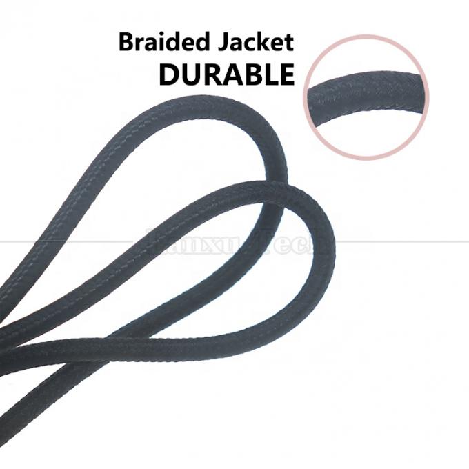 Cable de charge en nylon tressé 100W 20V 5A PD de type C à DC 4.5x3.0 7.4x0.6 Adaptateur pour ordinateur portable HP Dell Lenovo Asus Acer Samsung 3