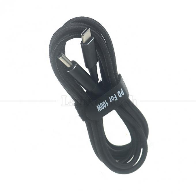 Cable de charge en nylon tressé 100W 20V 5A PD de type C à DC 4.5x3.0 7.4x0.6 Adaptateur pour ordinateur portable HP Dell Lenovo Asus Acer Samsung 5