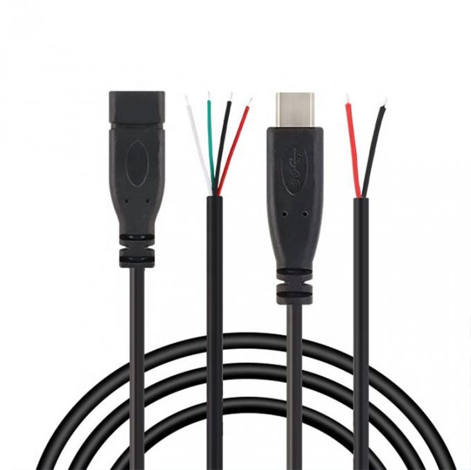 OEM 2 4 cœurs USB type C mâle femelle à dépouillé câble à queue de cochon 5